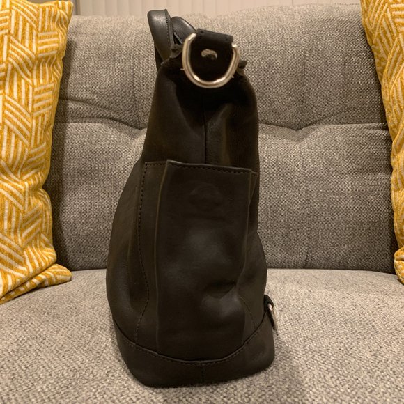 B. Makowsky Black Leather Convertible Backpack Tote main image 5